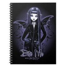"Mina" Gothic Blue Bite Me Vampire Fae Notebook