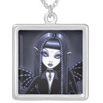 vampire, fairy, mina, blue, gothic, goth, faery, faerie, fae, fantasy, art, myka, jelina, Necklace with custom graphic design