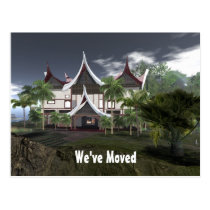 Minangkabau House Tropical We've Moved Card Post Card at  Zazzle