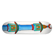 Minaret Stylised Illustration, Multi-Coloured (2) Skate Deck