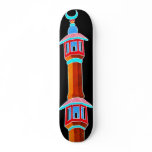 Minaret Stylised Illustration, Multi-Coloured skateboards