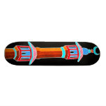 Minaret Stylised Illustration, Multi-Coloured Skateboard Deck