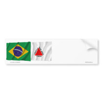 Minas Gerais & Brazil Waving Flags Bumper Sticker