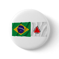 Minas Gerais & Brazil Waving Flags Pinback Button