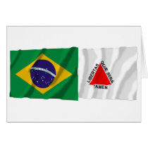 Minas Gerais & Brazil Waving Flags Card