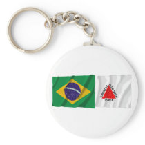 Minas Gerais & Brazil Waving Flags Key Chain