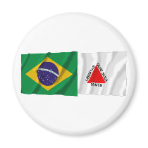 Minas Gerais & Brazil Waving Flags Magnets