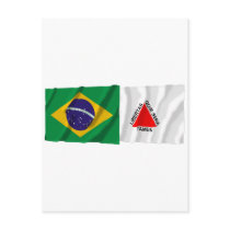 Minas Gerais & Brazil Waving Flags Postcard