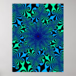 Mind Spinner in Blue amd Green Posters