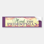 MIND THE PEDESTRIAN Floral bumper stickers