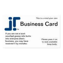 Mind Your Own Business Card