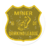 Miner Drinking League Round Sticker