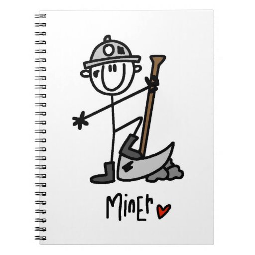 Miner Stick Figure Spiral Note Book