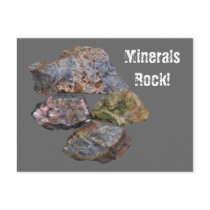 Minerals Rock Collectors Funny Postcard by SmilinEyesTreasures Minerals Rock Collectors Funny Postcard
