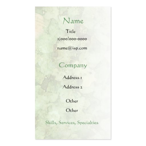 Miner's Lettuce Joyful Green Business Card (front side)