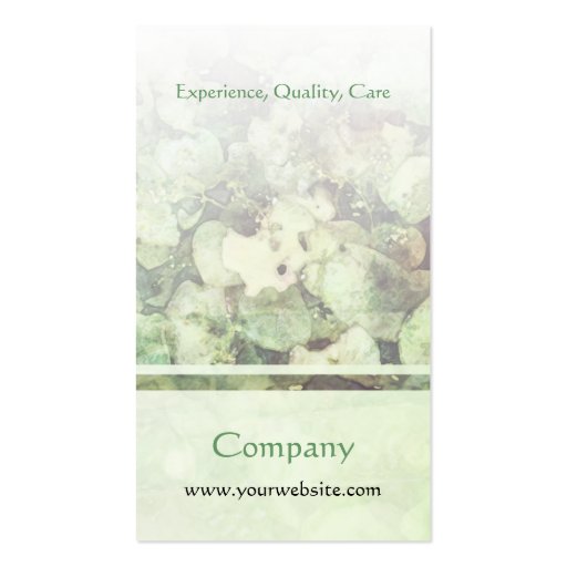 Miner's Lettuce Joyful Green Business Card (back side)