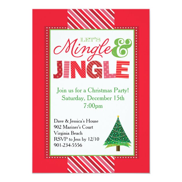 Mingle and Jingle Christmas Party Invitation (front side)
