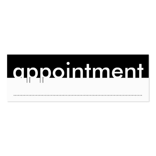 mini appointment card business card templates (front side)