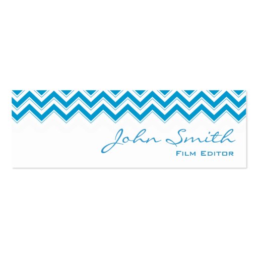 Mini Blue Zigzag Film Editor Business Card (front side)