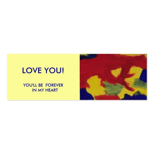 Mini Book Marker -  Love You Business Card Templates
