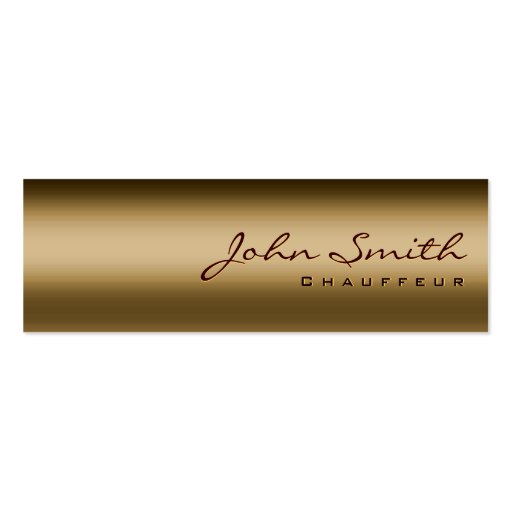 Mini Bronze Metal Chauffeur Business Card (front side)
