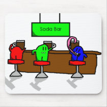 Mini Brothers at a Soda Bar Mousepad