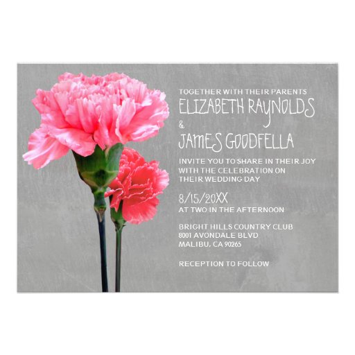 Mini-Carnation Wedding Invitations