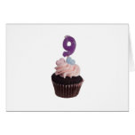 Mini cupcake with number nine candle cards