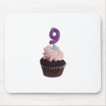 Mini cupcake with number nine candle mouse pad
