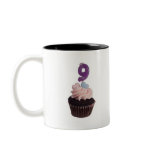 Mini cupcake with number nine candle mug