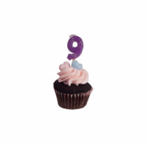 Mini cupcake with number nine candle photo sculptures
