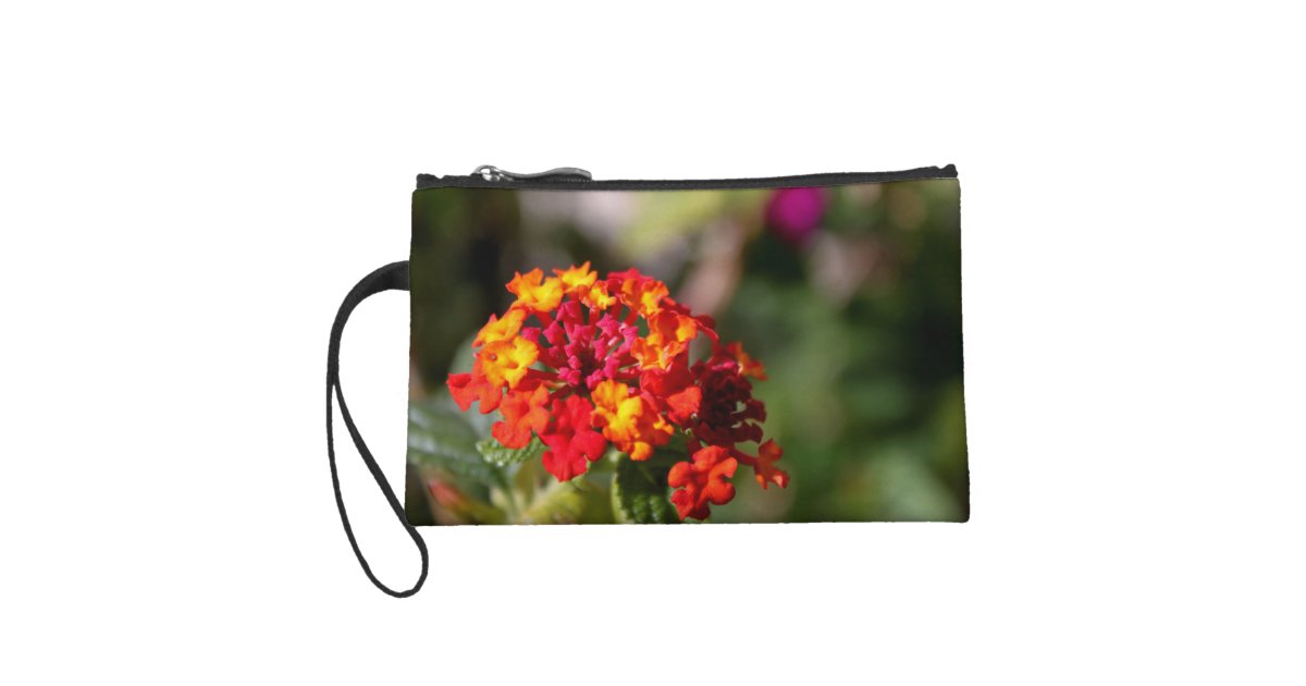 Mini Flower Pouch Wristlet Wallet Zazzle