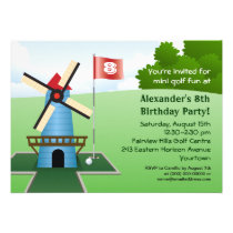 Mini Golf Windmill Fairway Party Invitation