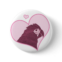 Mini Macaw Love Button #1 by MenagerieMayhem Mini Macaw Love Button #1