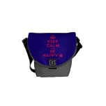 [Crown] keep calm and be happy [Smile]  Mini Messenger Bags