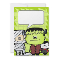 Mini Monsters Halloween invitation