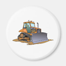 Mini Orange Bulldozer Magnet