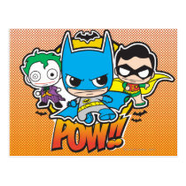 justice leauge, super hero, batman, robin, superman, cyborg, joker, chibi, japanese, toy, dc comics, comic book, Postkort med brugerdefineret grafisk design