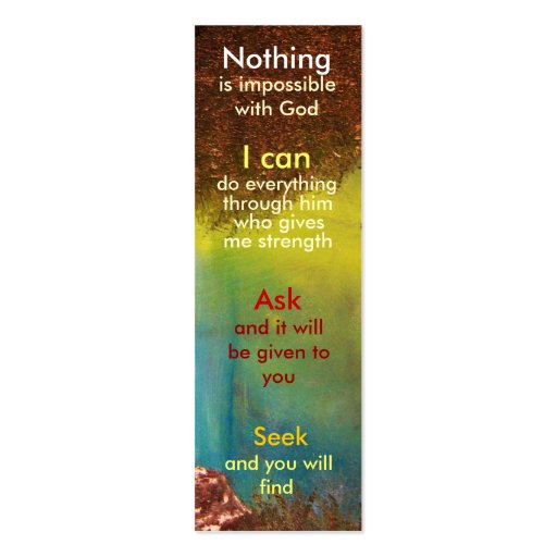 Mini prayer bookmark business card templates (front side)