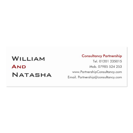 Mini Profile Card - Consultancy partnership Business Card