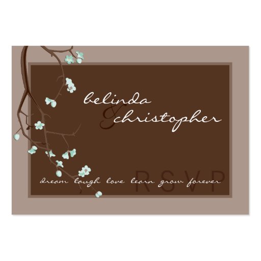MINI RSVP REPLY CARD :: cherry blossoms 4L Business Card Templates