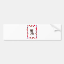 Mini Schnauzer Hearts Bumper Stickers