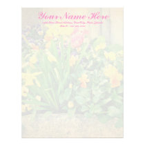 Mini Springtime Garden Letterhead Template
