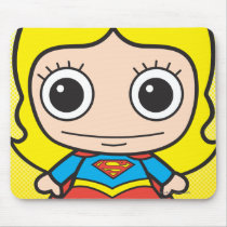 chibi supergirl, super girl, japanese toy, dc comics, comic, cartoon, super hero, heroine, little supergirl, baby supergirl, cute, kid, child, anime, Mouse pad with custom graphic design