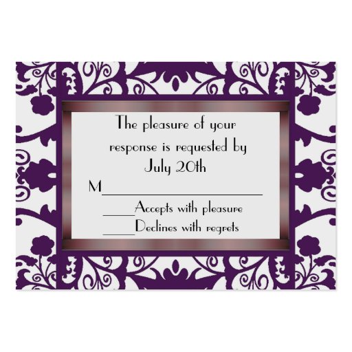 Mini Wedding Response Cards Business Card Template (front side)