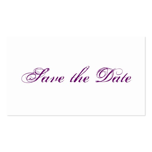 Mini wedding save the DATE cards in PUR-polarizes Business Card Templates (front side)