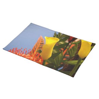 mini yellow calla lilies place mats
