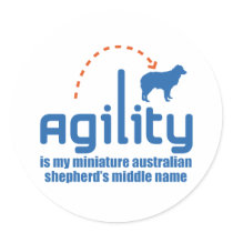 Miniature Australian Shepherd Round Stickers