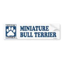 Miniature Bull Terrier Blue bumper stickers by GenuineDogOwner Miniature Bull Terrier Blue bumper stickers