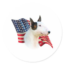 Miniature Bull Terrier Flag stickers by GreyWolfCreation Miniature Bull Terrier Flag stickers